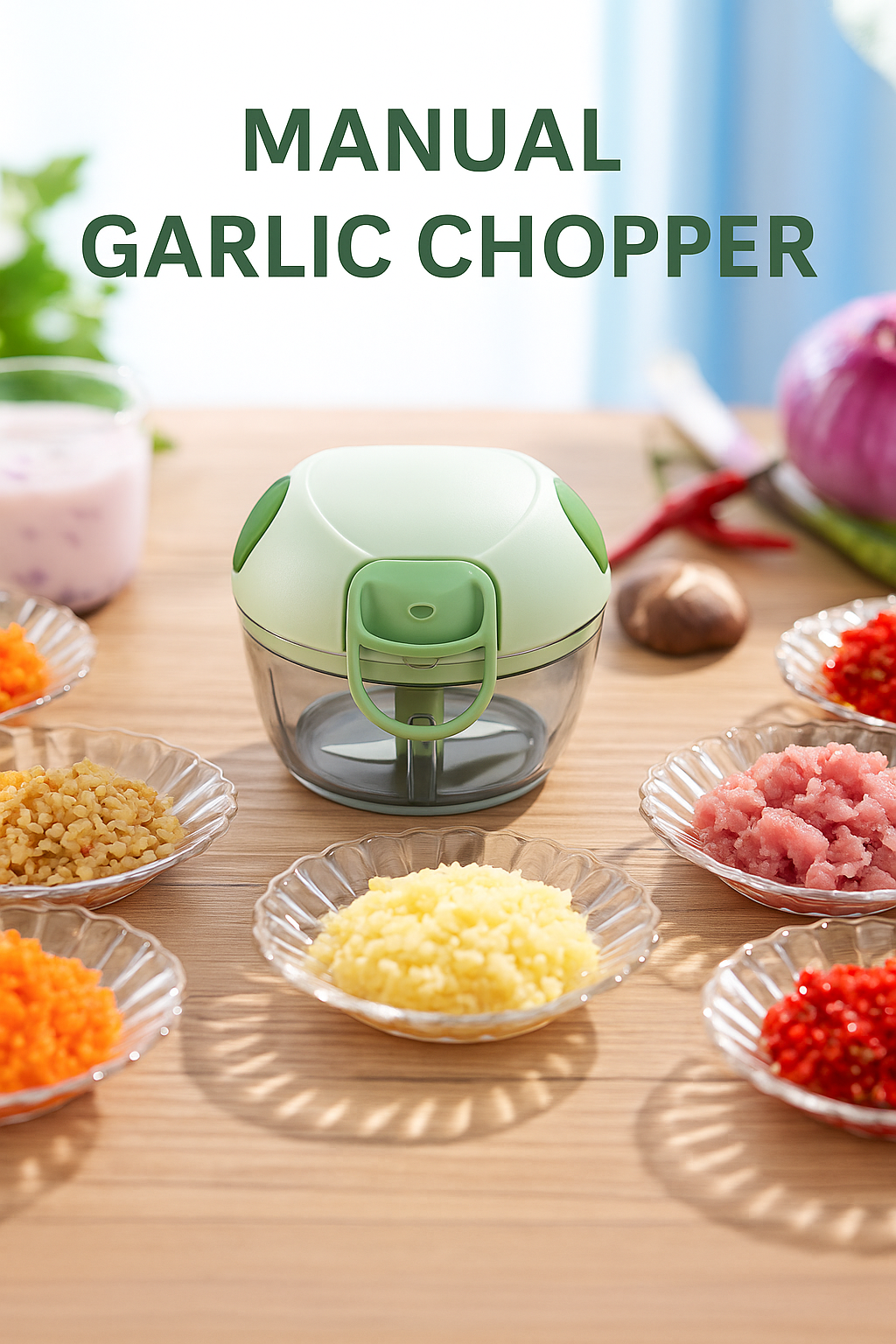 Manual Garlic Chopper / Hand-Pulled Food Mincer