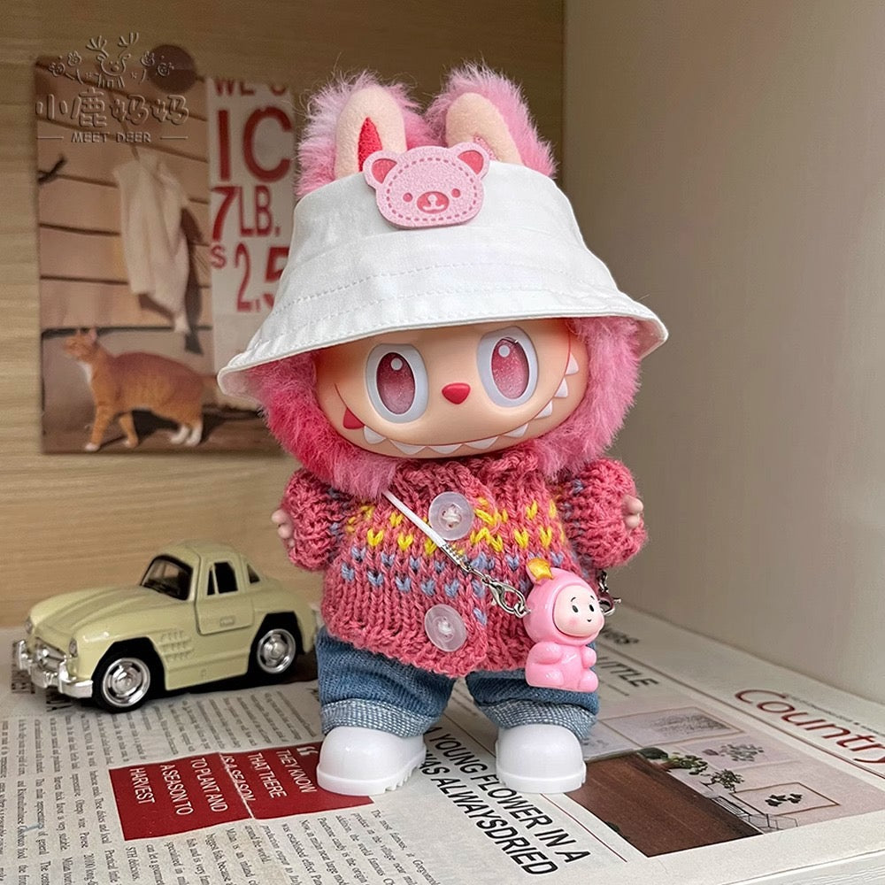 Labubu 17cm City Casual Knit Outfit Set