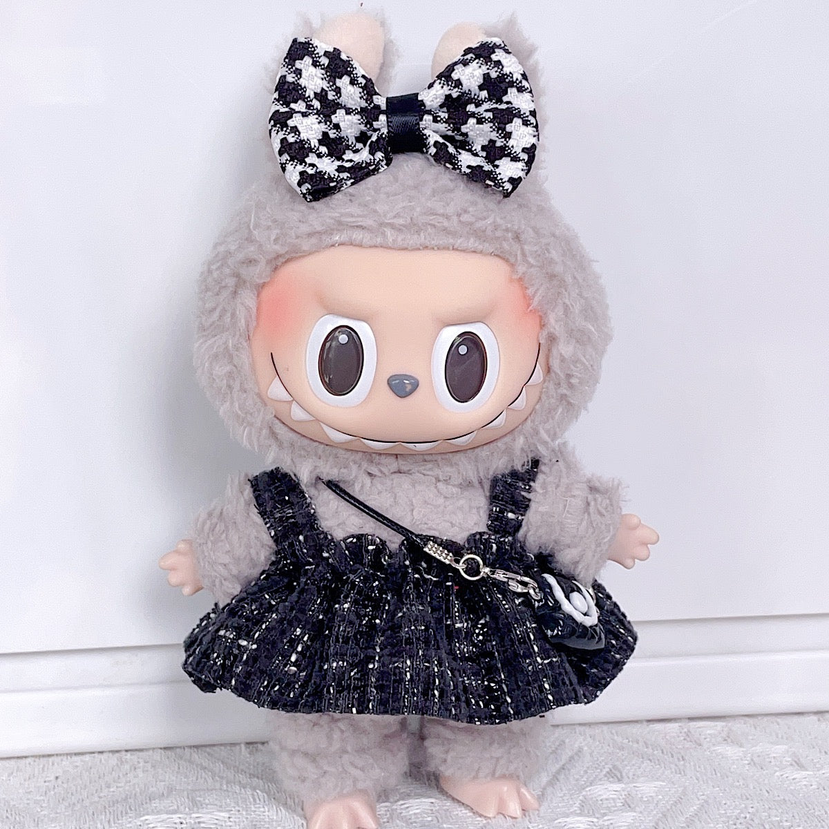 Labubu 17cm Paris Chic Tweed Dress Outfit Set