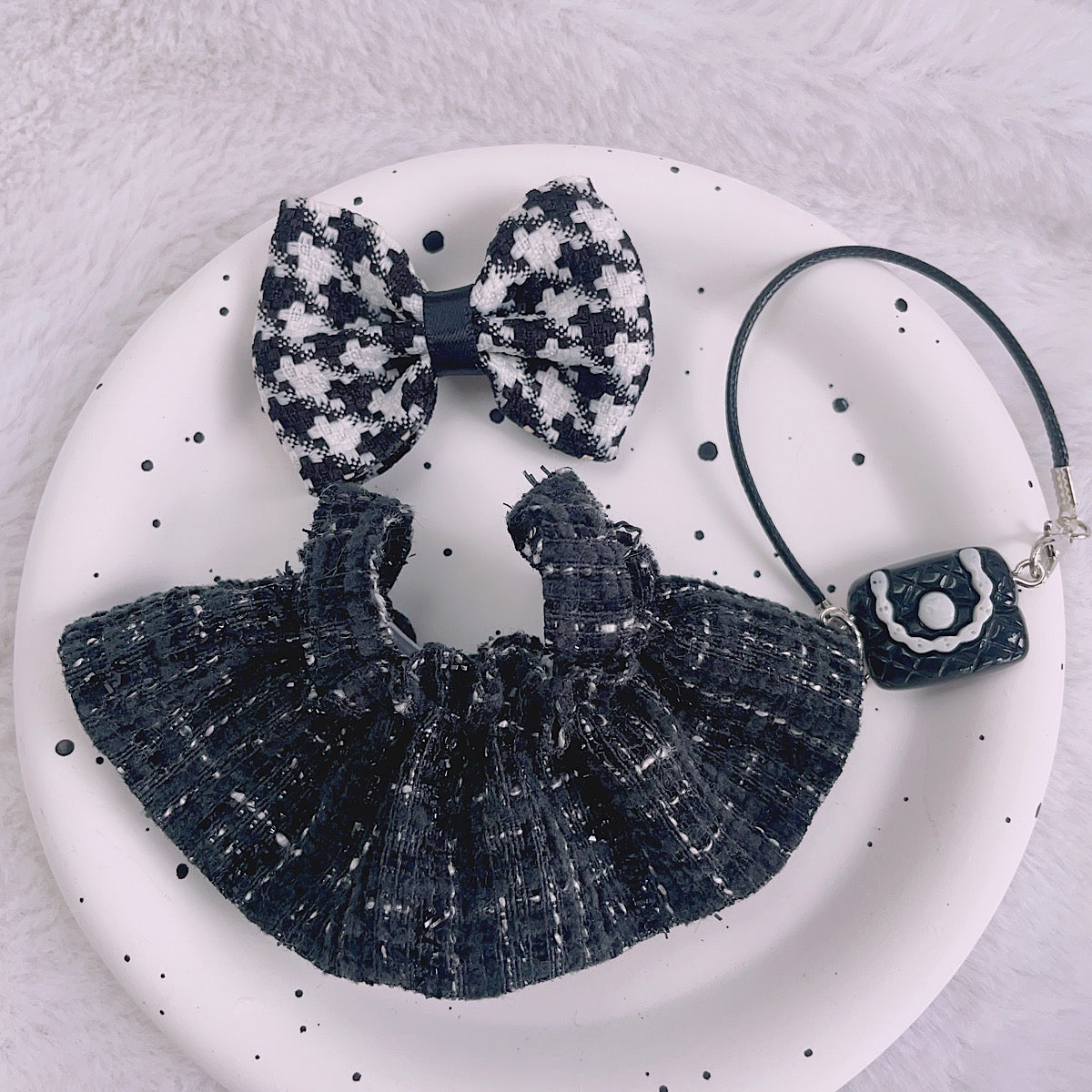 Labubu 17cm Paris Chic Tweed Dress Outfit Set
