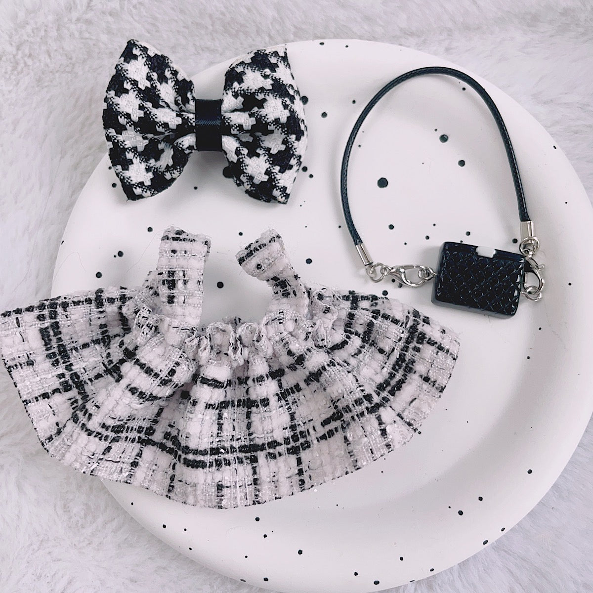 Labubu 17cm Paris Chic Tweed Dress Outfit Set