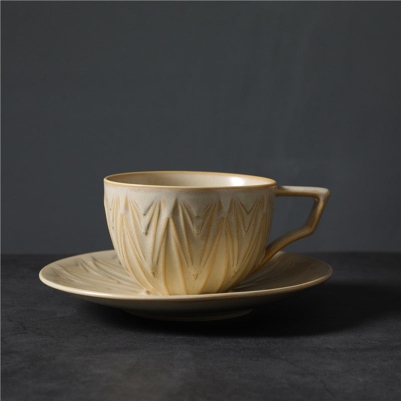 202 “Mountain Crest” Carved Ceramic Cup Set