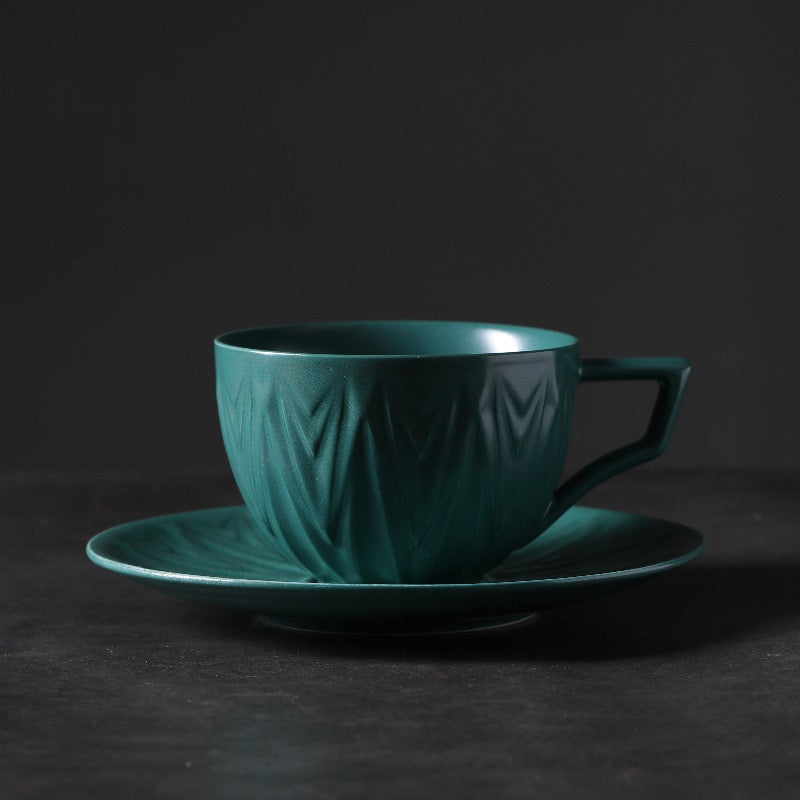 202 “Mountain Crest” Carved Ceramic Cup Set