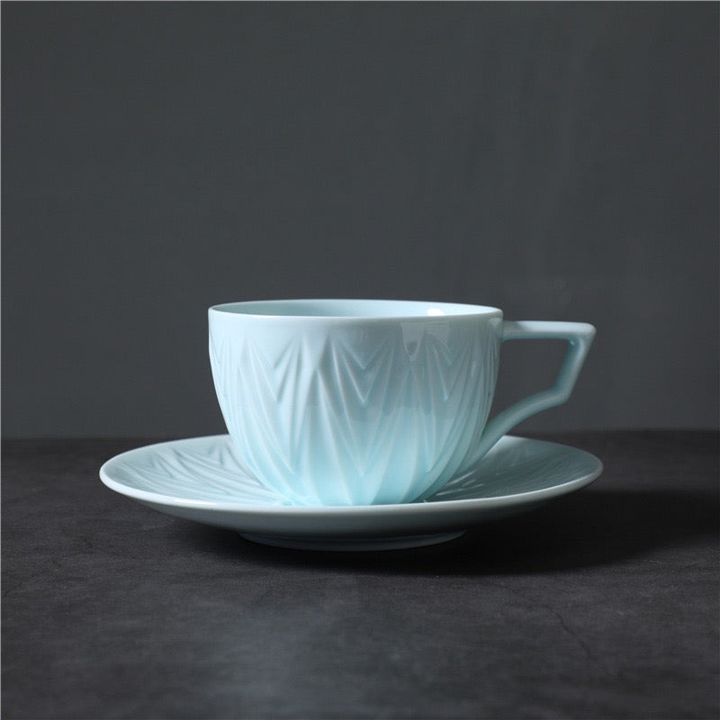 202 “Mountain Crest” Carved Ceramic Cup Set