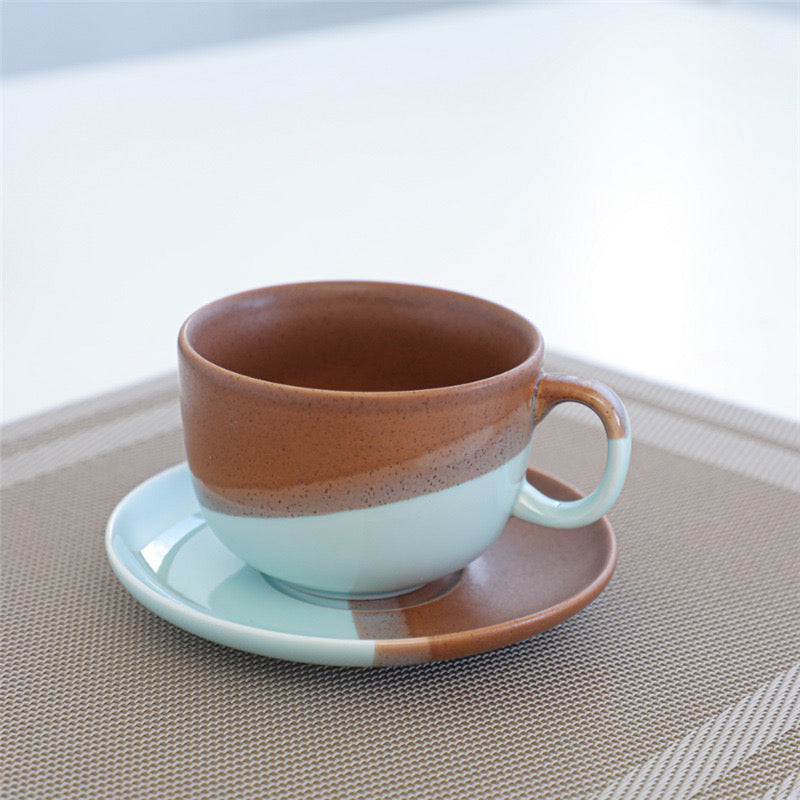 Fresh Style Ceramic Coffee Cup & Saucer