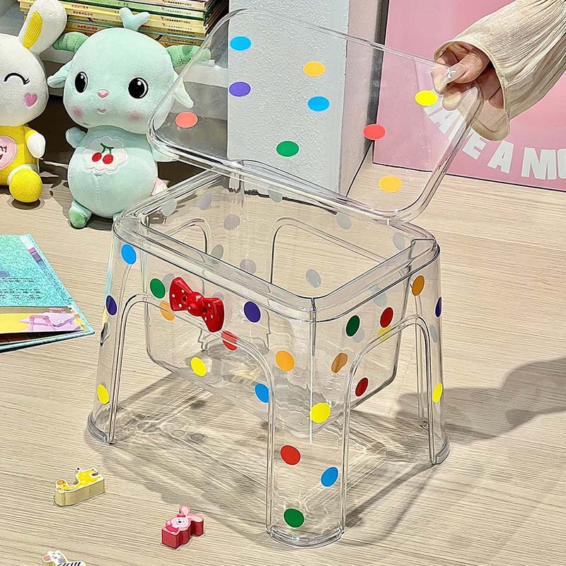Transparent Storage Stool – Adult-Weight Capacity & Stackable