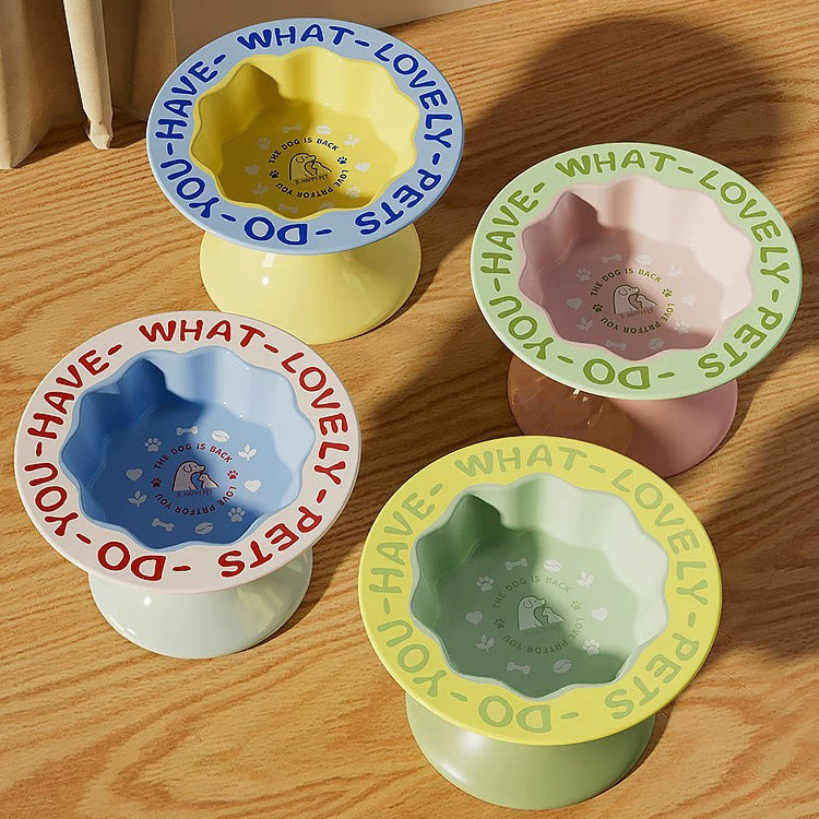 Ceramic Cat Bowl – Elevated Food & Water Dish