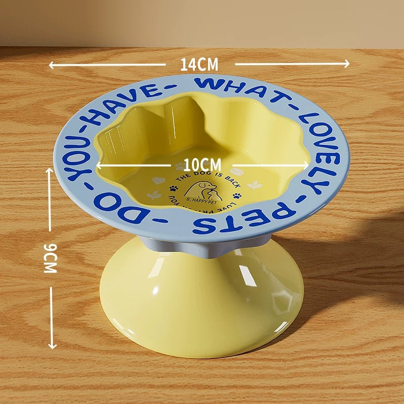 Ceramic Cat Bowl – Elevated Food & Water Dish