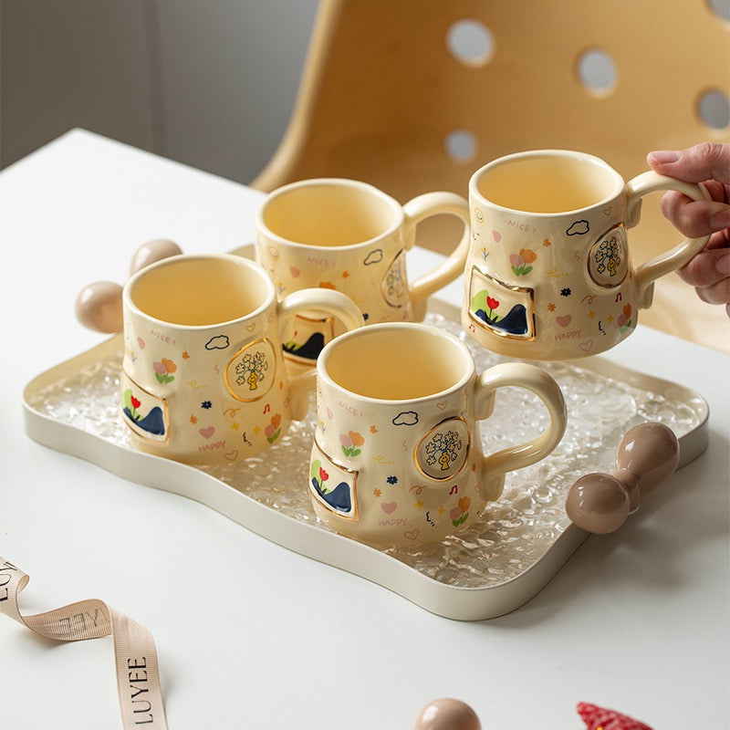 Cute & Colorful Ceramic Mug Set