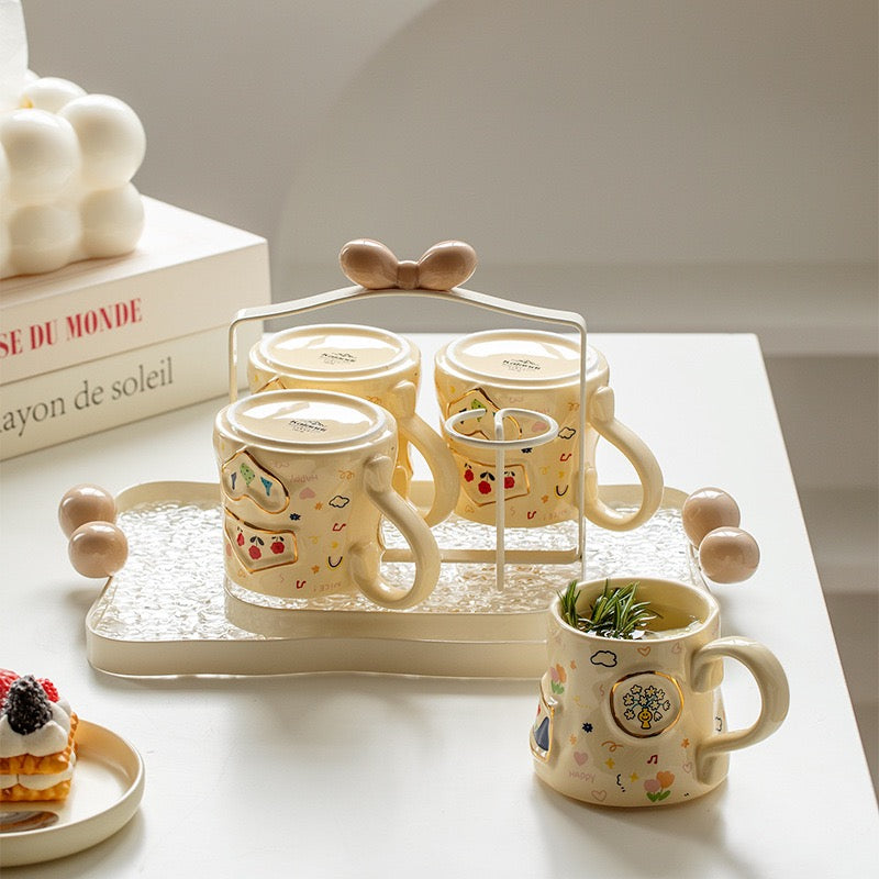 Cute & Colorful Ceramic Mug Set