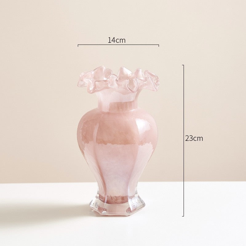 Vintage Fenton-Style Handcrafted Glass Flower Vase