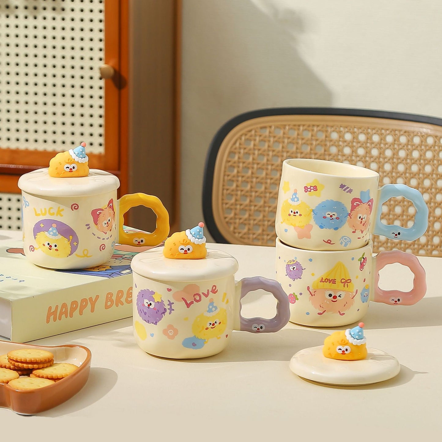 Cute Cartoon Fluffy Character Ceramic Mug