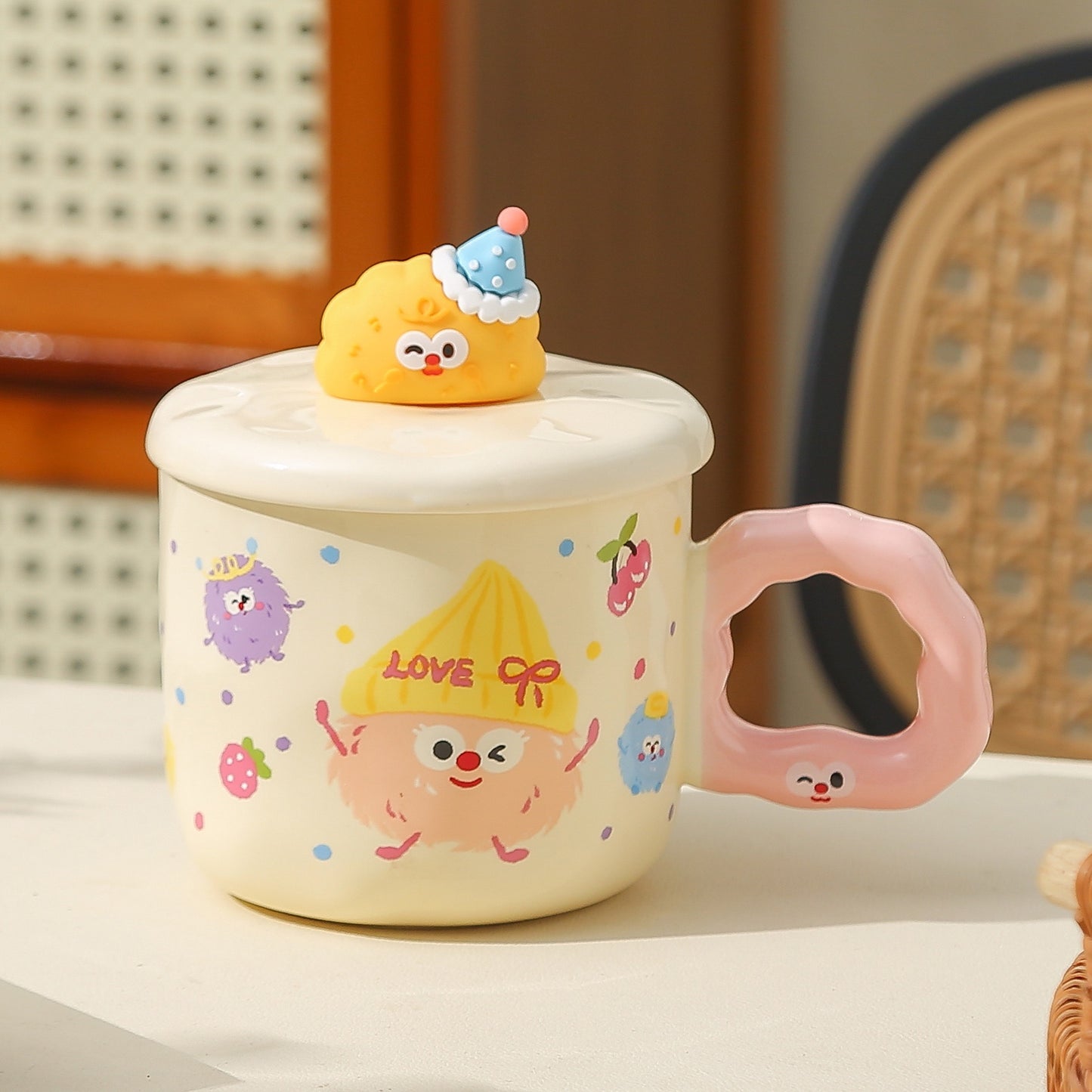Cute Cartoon Fluffy Character Ceramic Mug