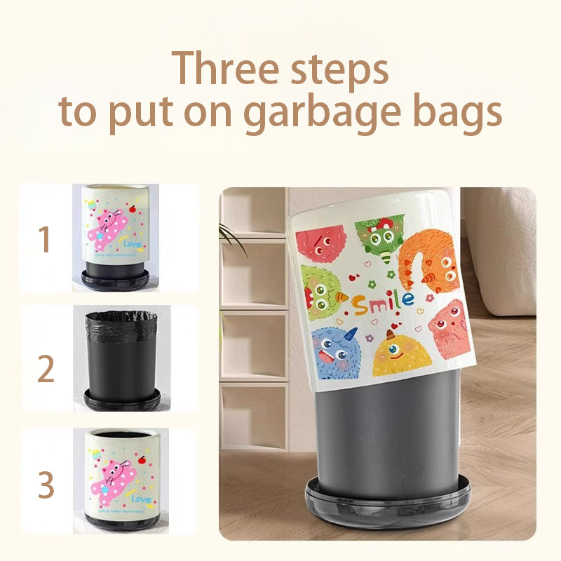 Cartoon Style Covered Trash Can