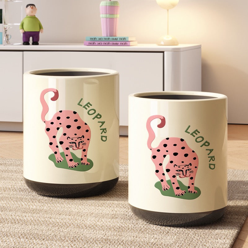 Cartoon Style Covered Trash Can