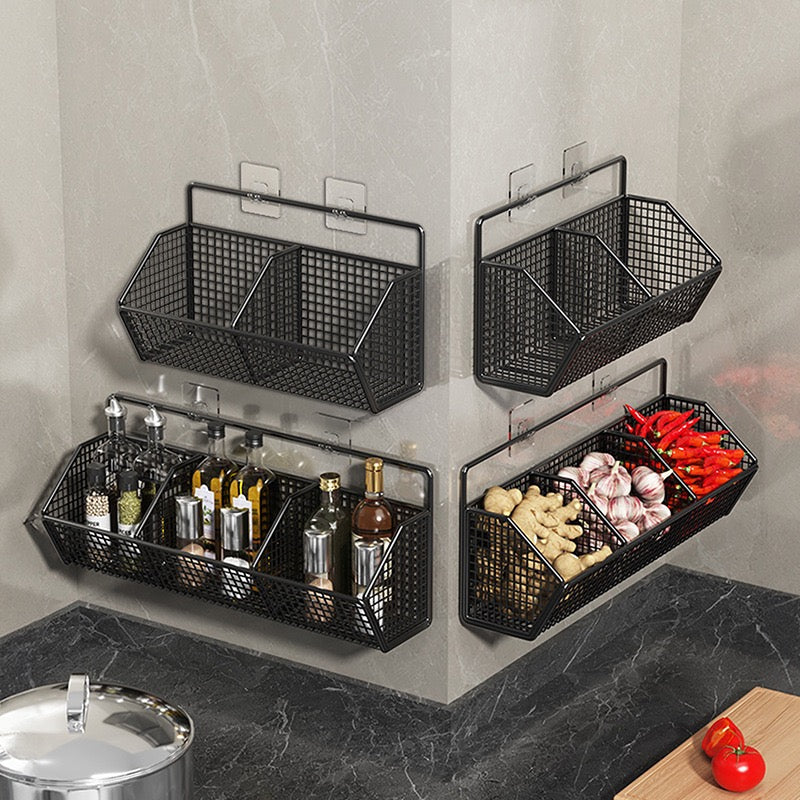 No-Drill Kitchen Wall-Mounted Storage Basket