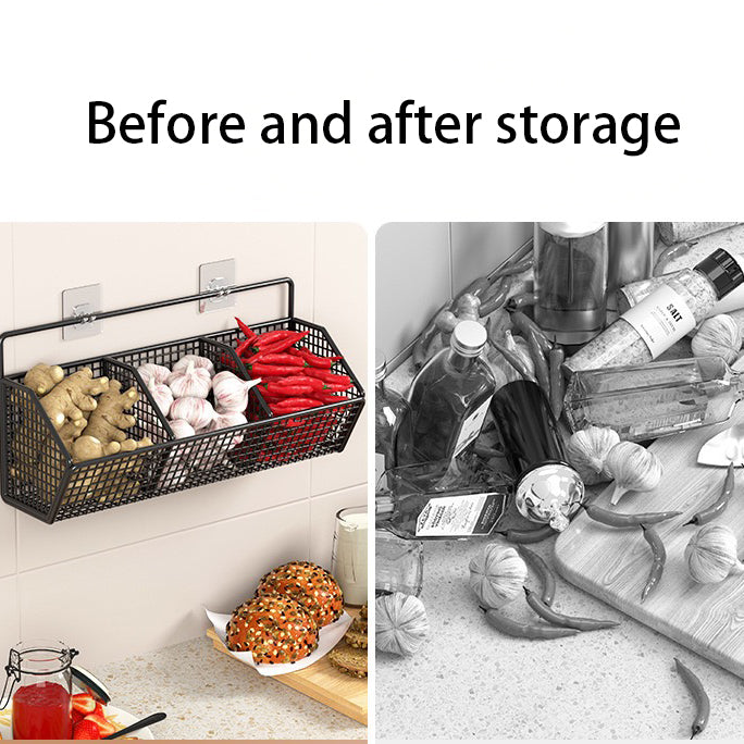 No-Drill Kitchen Wall-Mounted Storage Basket