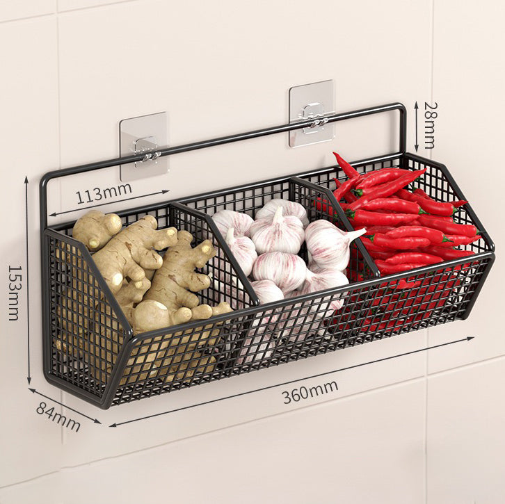 No-Drill Kitchen Wall-Mounted Storage Basket