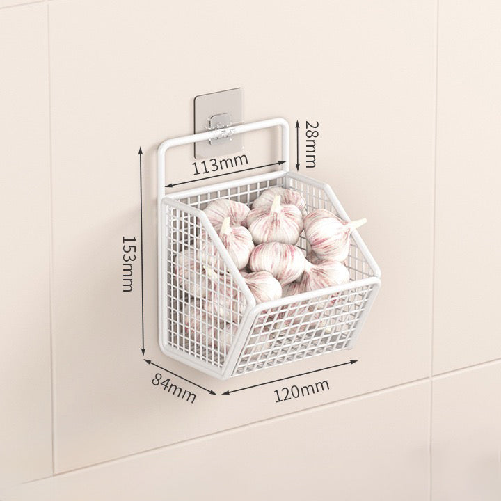 No-Drill Kitchen Wall-Mounted Storage Basket