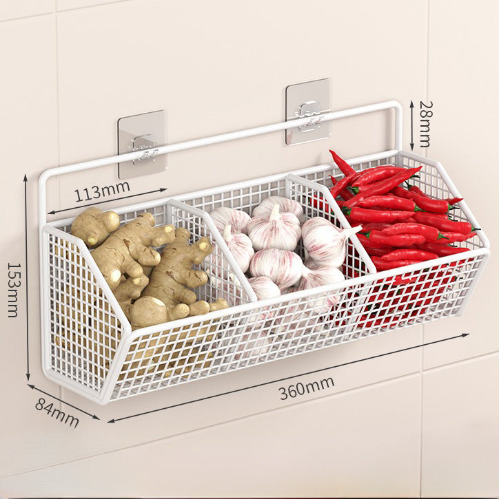 No-Drill Kitchen Wall-Mounted Storage Basket