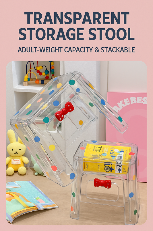 Transparent Storage Stool – Adult-Weight Capacity & Stackable