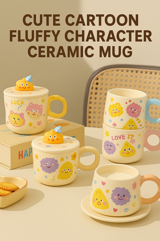Cute Cartoon Fluffy Character Ceramic Mug