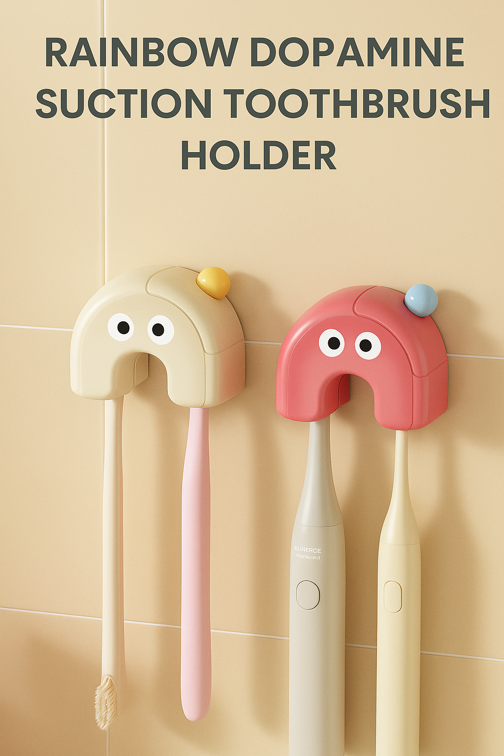 Rainbow Dopamine Suction Toothbrush Holder