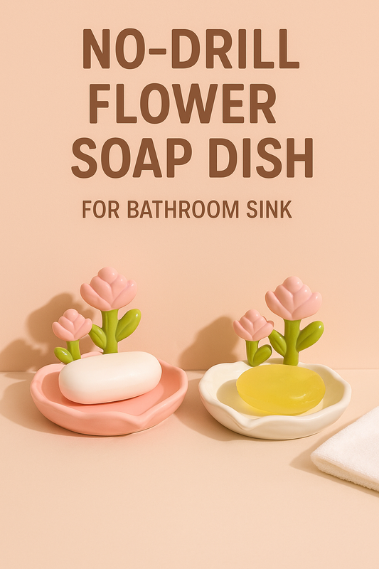 No-Drill Flower Soap Dish for Bathroom Sink