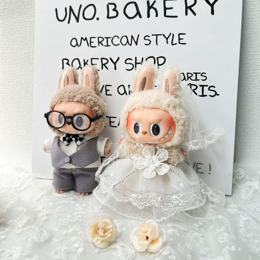 Labubu Wedding Couple Outfit Set (for 17cm Doll)