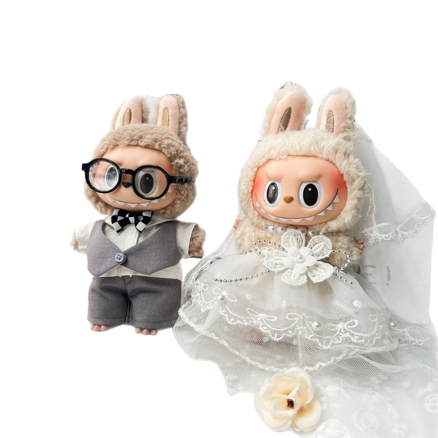 Labubu Wedding Couple Outfit Set (for 17cm Doll)