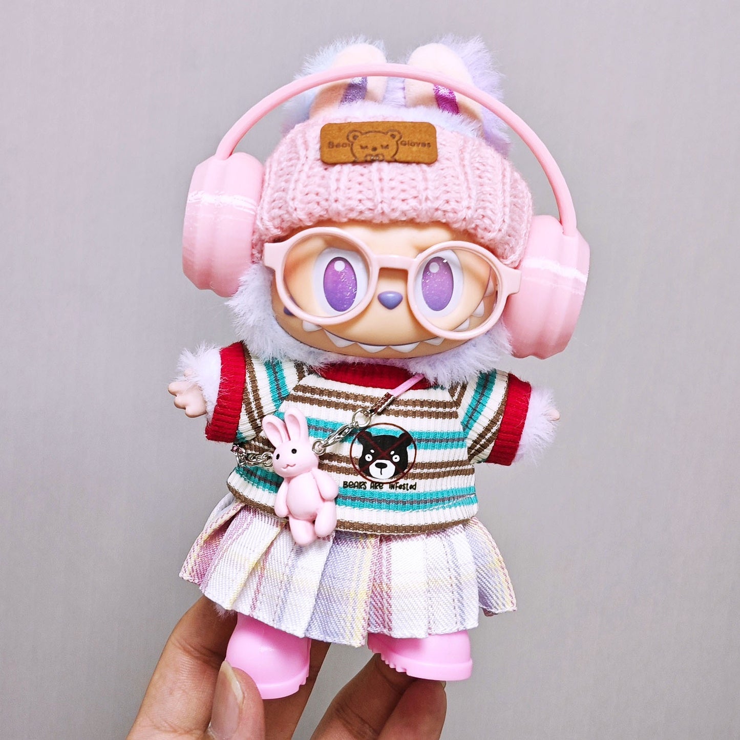 Labubu 17cm Sweet Campus Bunny Outfit Set