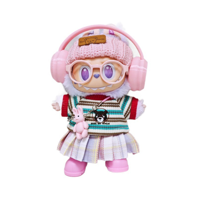 Labubu 17cm Sweet Campus Bunny Outfit Set