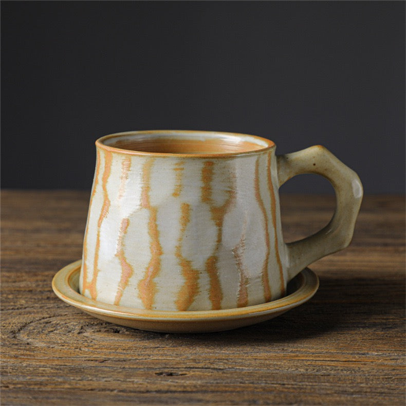Geometric Faceted Ceramic Coffee Cup
