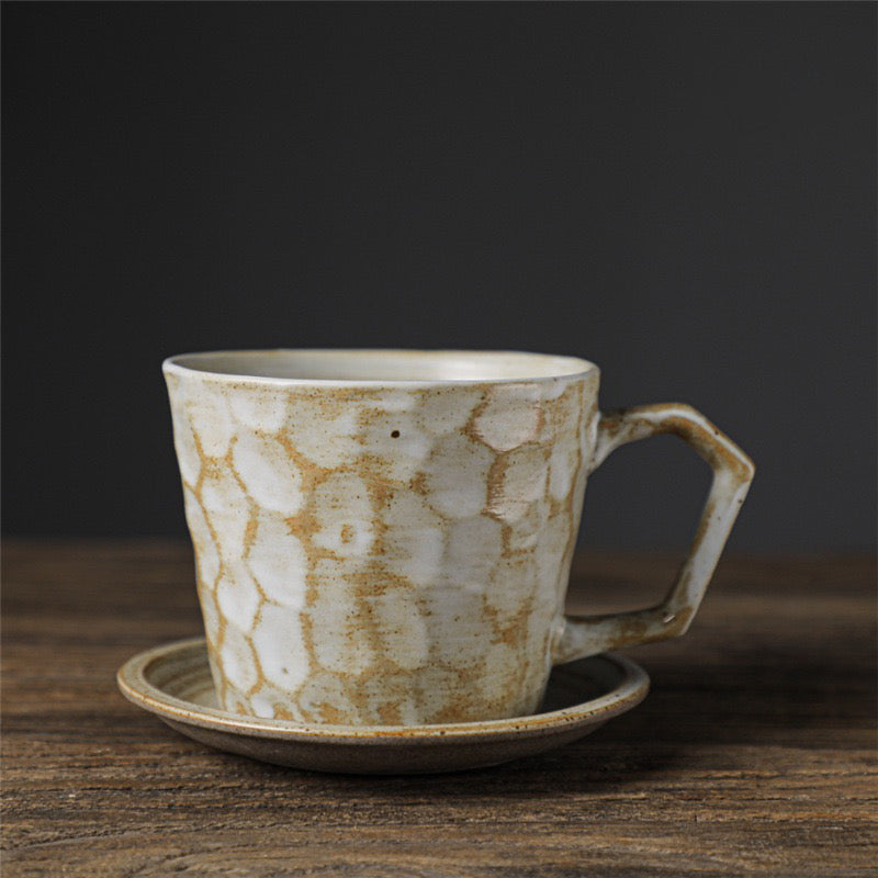 Vintage Knife-Pattern Ceramic Coffee Cup