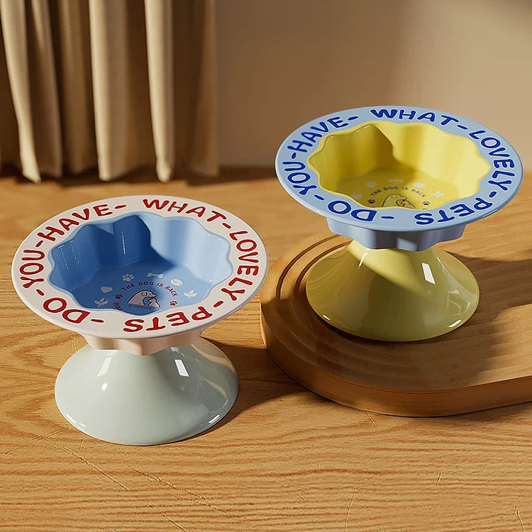 Ceramic Cat Bowl – Elevated Food & Water Dish