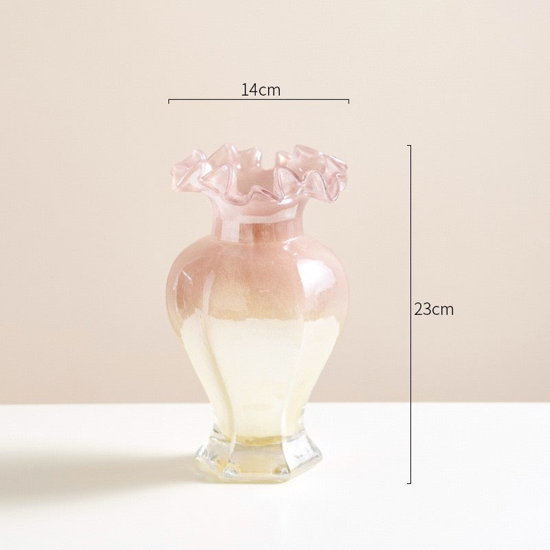 Vintage Fenton-Style Handcrafted Glass Flower Vase