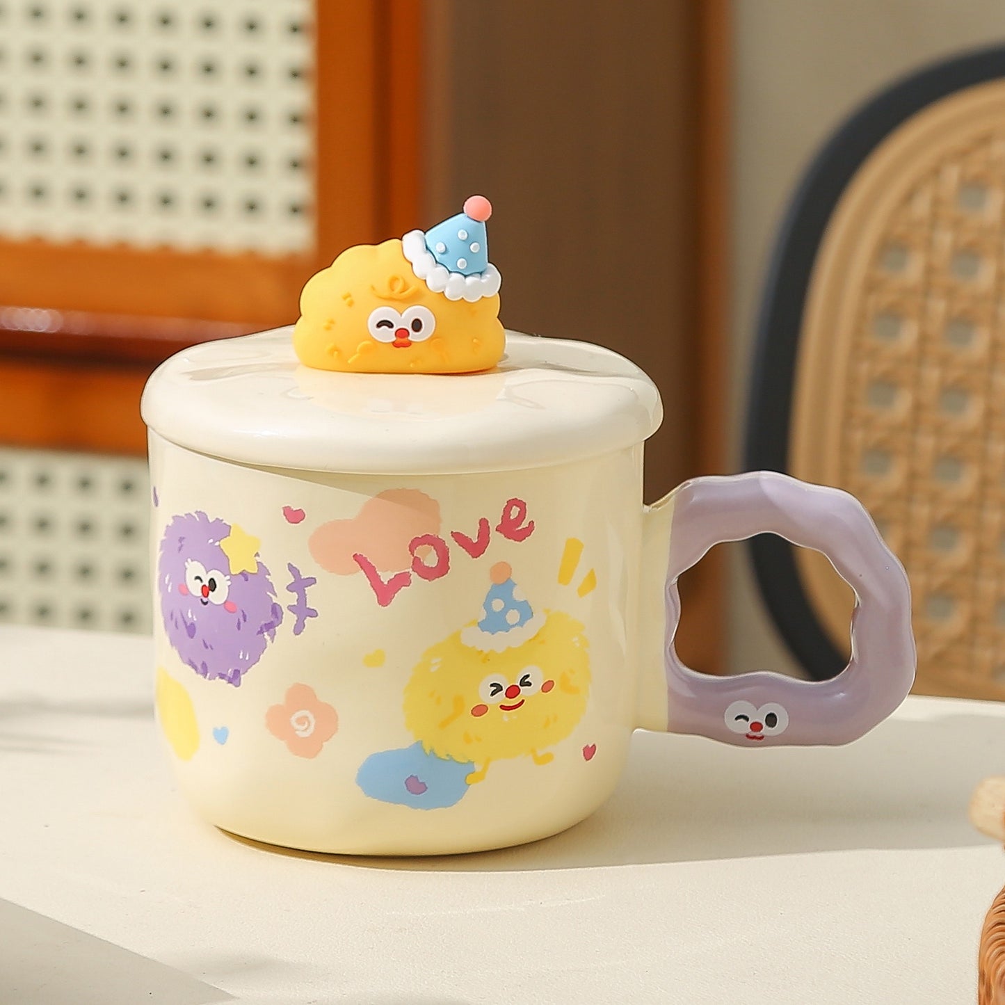 Cute Cartoon Fluffy Character Ceramic Mug