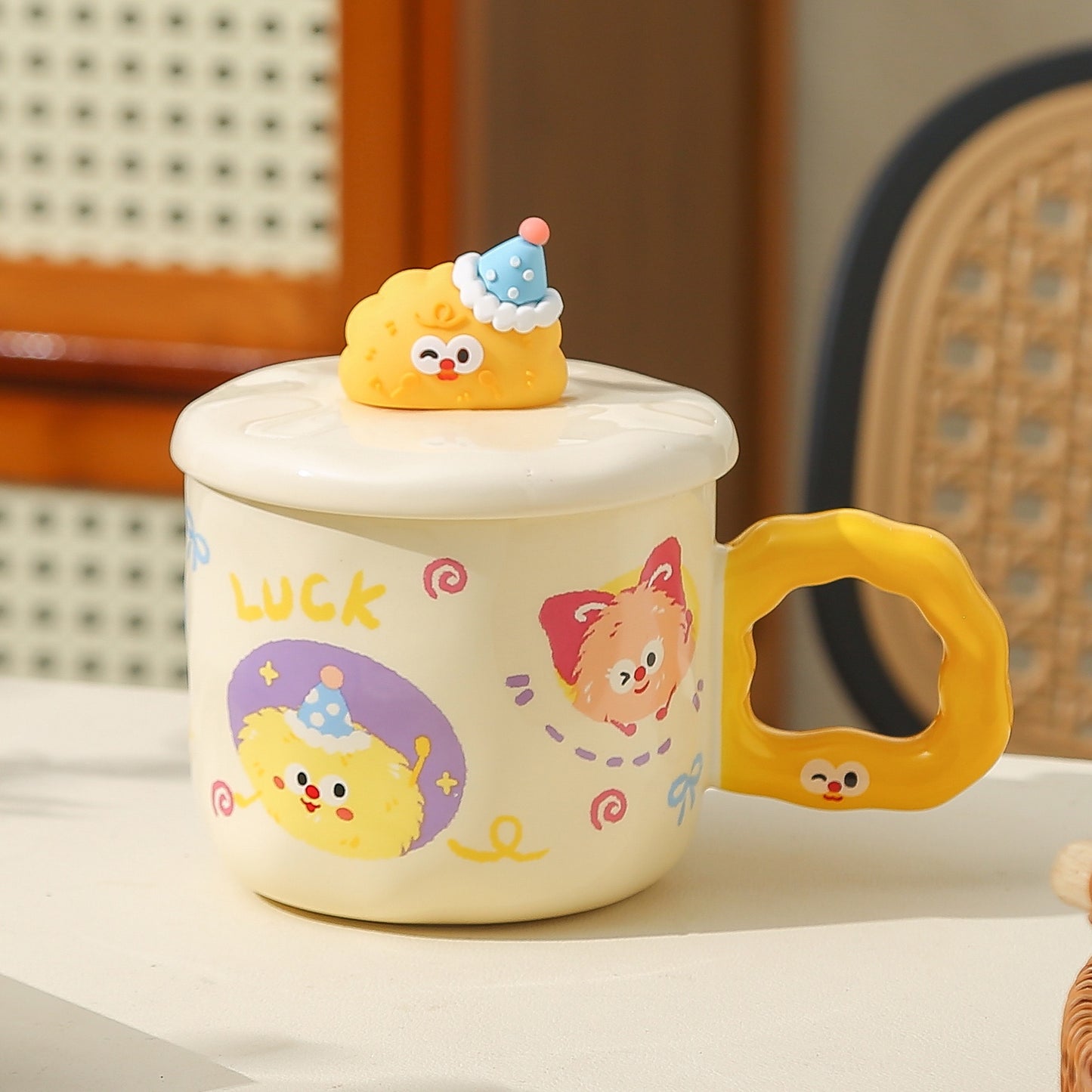 Cute Cartoon Fluffy Character Ceramic Mug