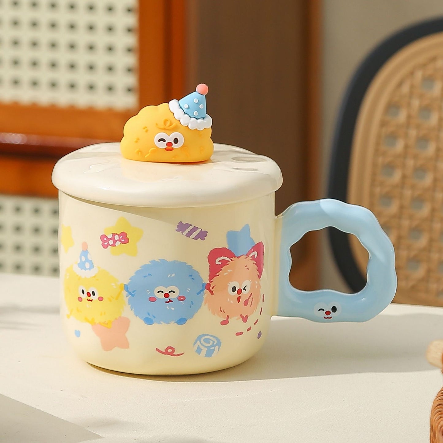 Cute Cartoon Fluffy Character Ceramic Mug