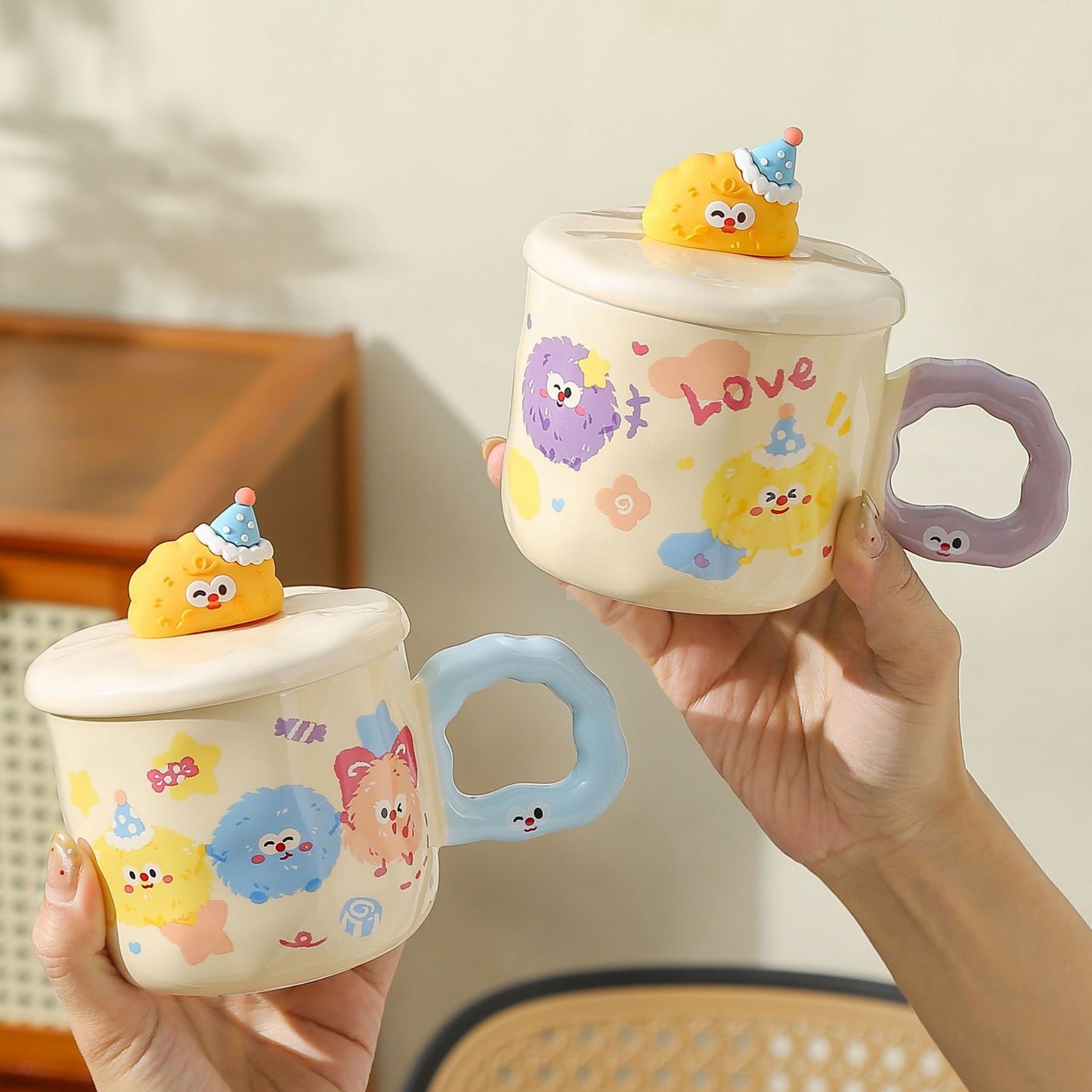 Cute Cartoon Fluffy Character Ceramic Mug