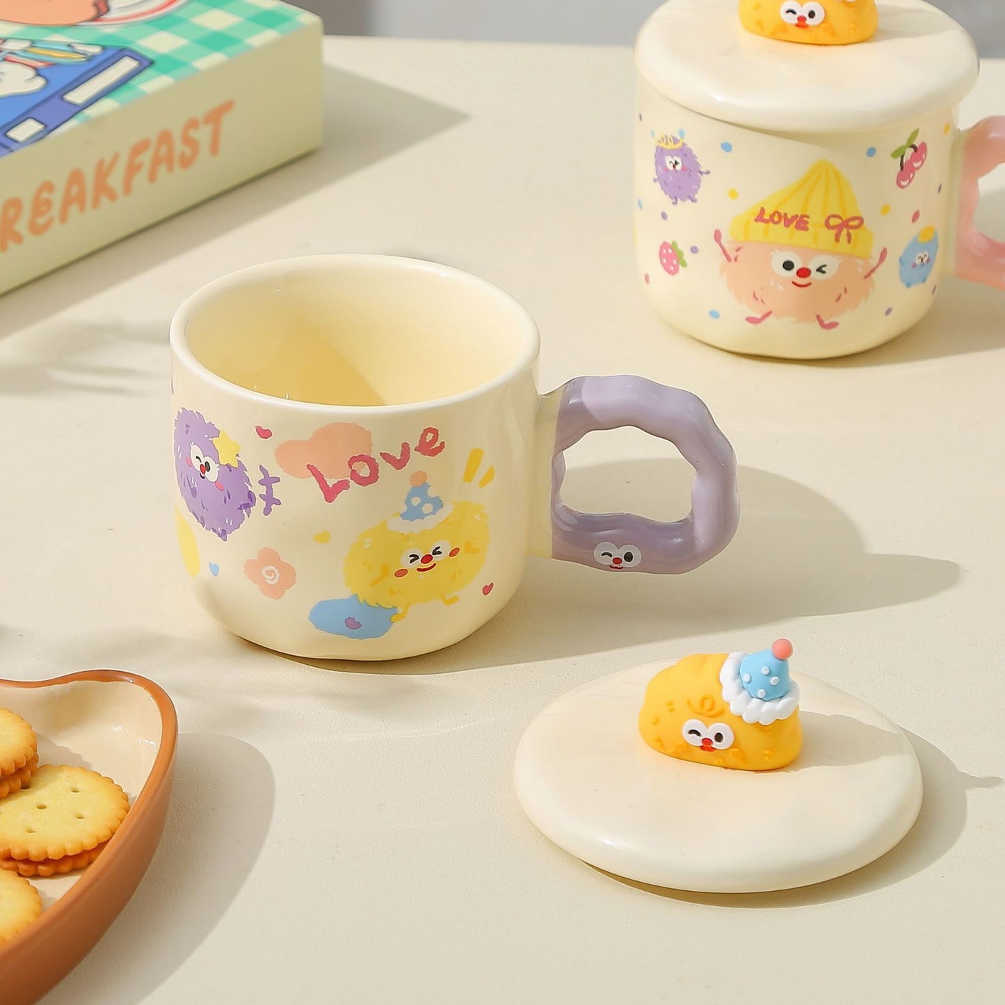 Cute Cartoon Fluffy Character Ceramic Mug