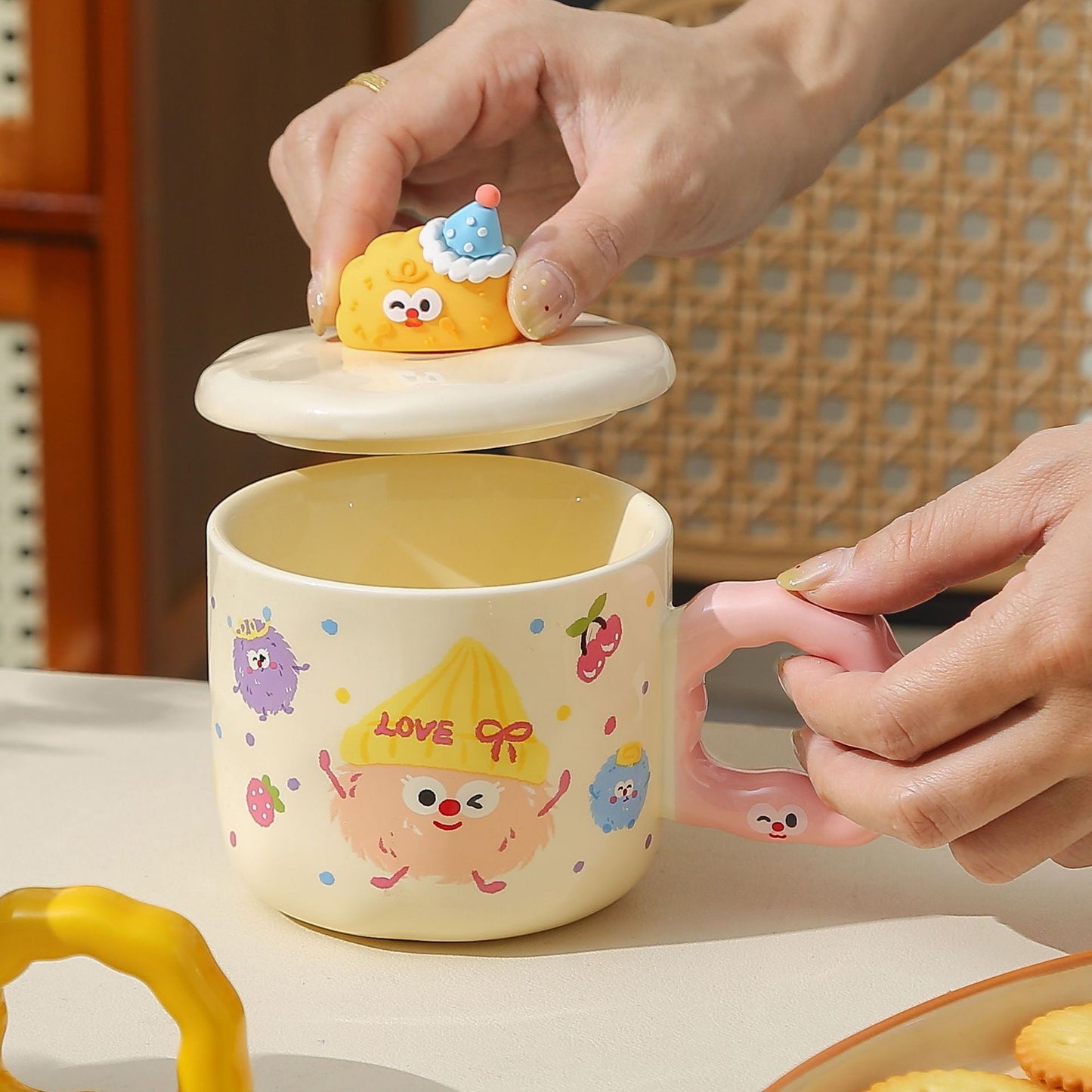 Cute Cartoon Fluffy Character Ceramic Mug